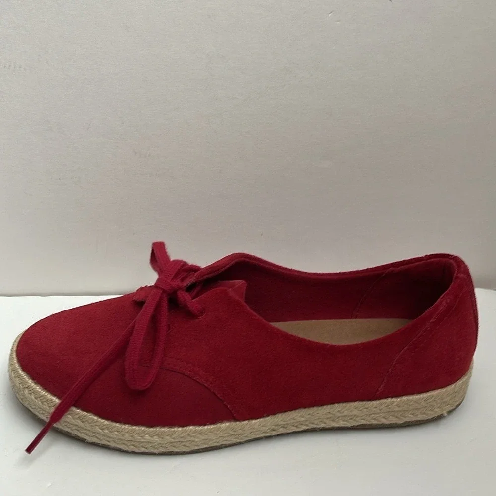 Clarks Collection Women's Red‎ Espadrille Loafers Sneakers 8